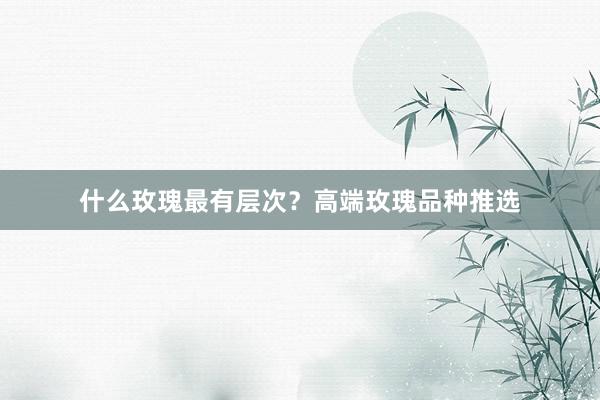 什么玫瑰最有层次？高端玫瑰品种推选