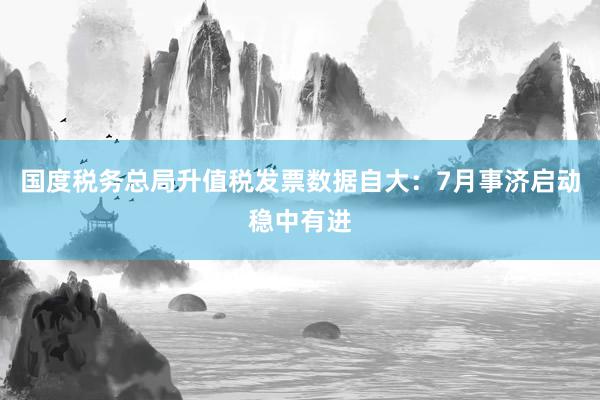 国度税务总局升值税发票数据自大：7月事济启动稳中有进