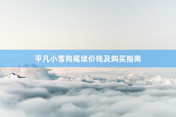 平凡小雪狗尾续价钱及购买指南